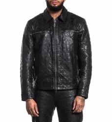 Куртка кожа Affliction муж. QUILTED CROSS