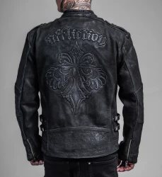 Куртка кожа Affliction муж. SKELETON