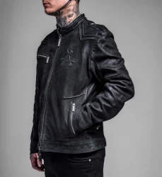 Куртка кожа Affliction муж. SKELETON