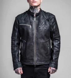 Куртка кожа Affliction муж. SKELETON