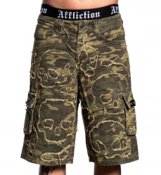 Шорты муж. Affliction WIDE LEG SKULL CAMO