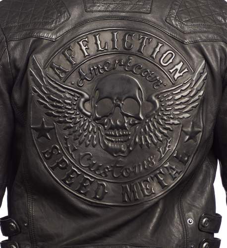 Affliction live fast leather jacket clearance